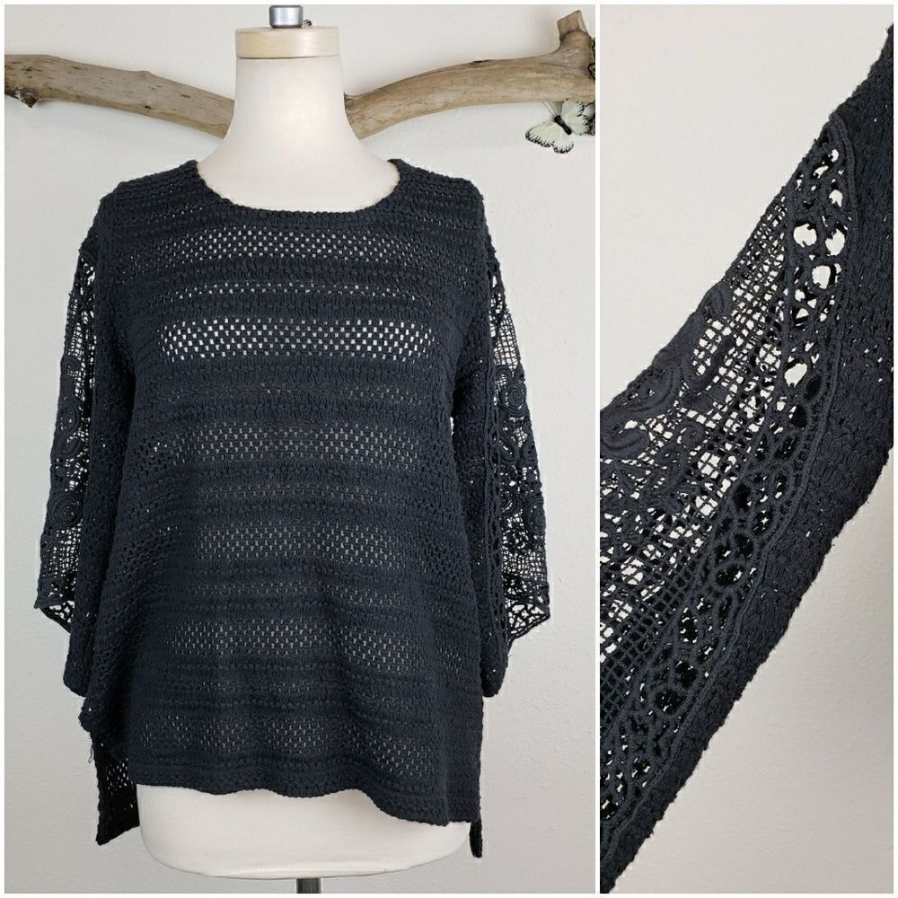 Anthropologie sparrow  open knit crochet sweater